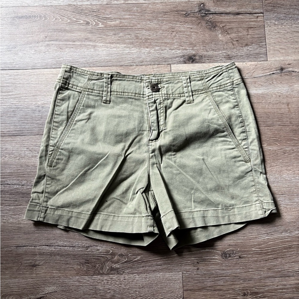 Faded Glory Green Cargo Shorts Casual Cotton Blend
